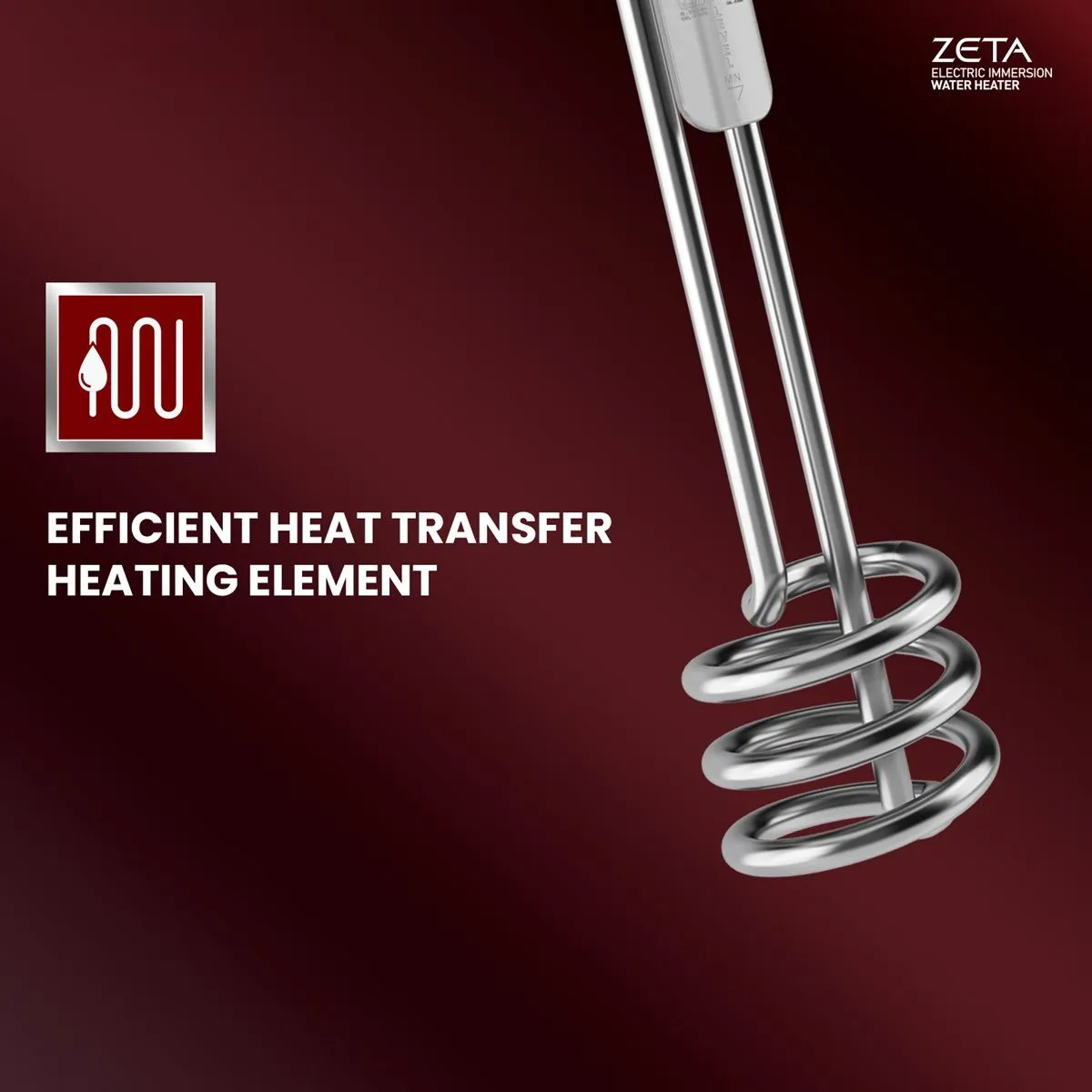 ZETA 1500W Shock Proof Immersion Water Heater Rod Water Proof